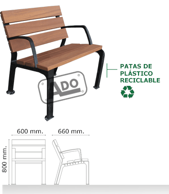 silla madera con patas de plástico nightfall