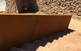 barandilla corten instalada barandilla corten instalada