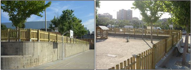 Instalación vallado de madera – Colegio Esplugues