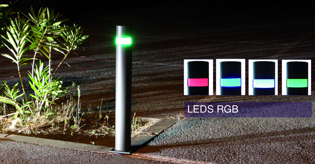 Pilona city reforzada con leds en su interior