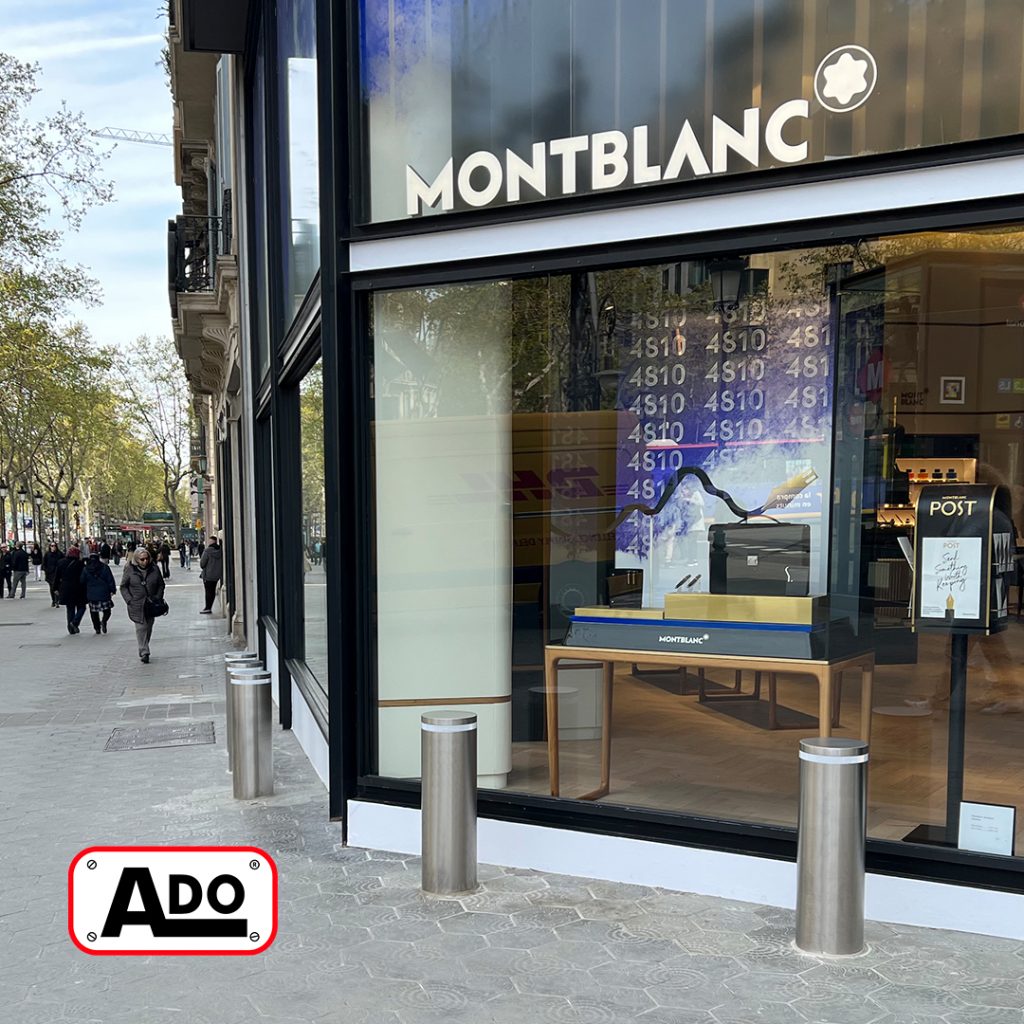 Pilonas de seguridad en Montblanc