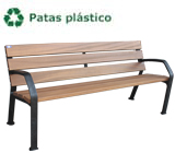 banco listones madera patas plastico dawn