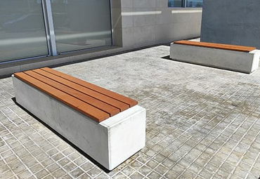 bancos urbanos de hormigon