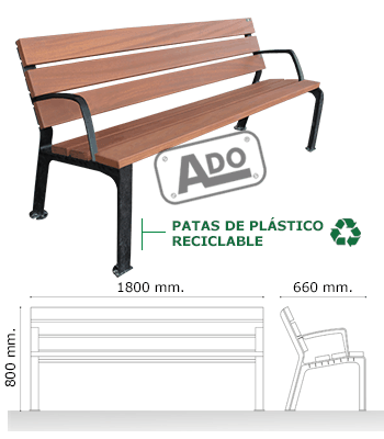 banco madera con patas de plástico nightfall