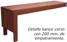 banqueta madera verso detalle