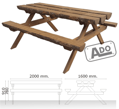 conjunto mesa madera rustico