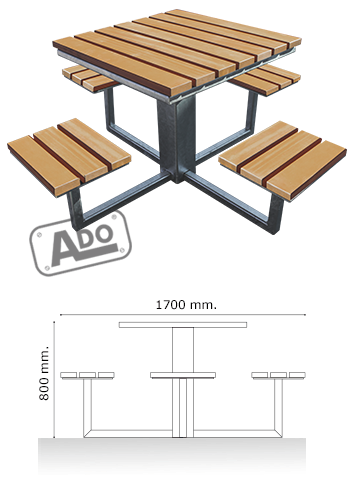 conjunto mesa y banquetas strong