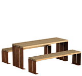 conjunto mesa con banquetas rustic