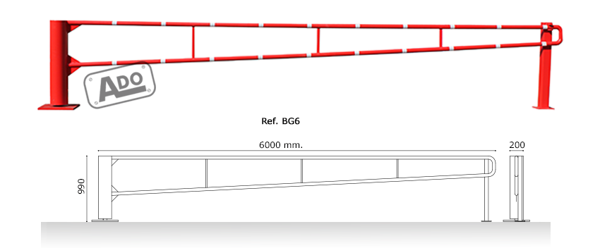barrera manual giratoria 6m