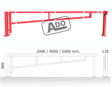 barrera manual giratoria cuadrada 4 metros