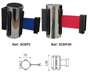 separador cinta extensible pared acero inoxidable