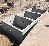 sistema drenante hormigón para duchas y lavapies de playa