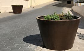 jardineras instaladas acero corten