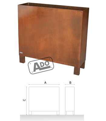 jardinera resta acero corten barnizada jardineras rectangulares para bares o terrazas