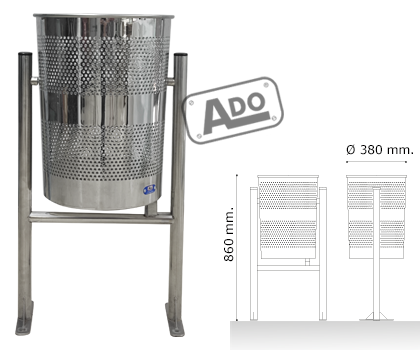 papelera circu acero inoxidable