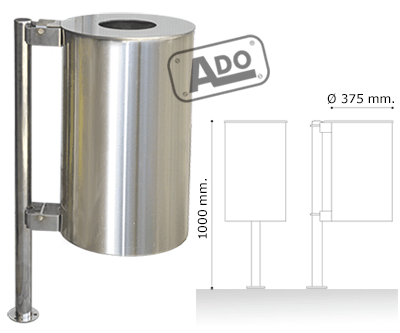 papelera circular acero inox emi