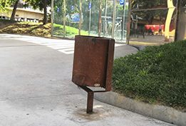 papelera acero corten