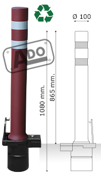 bollard models A-flex dt bike lane with removable plastic base