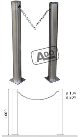 pilonas con cadenas acero inox