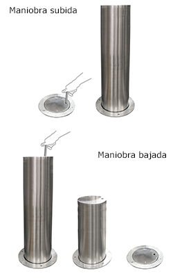 ejemplo maniobra subida y bajada pilonas escamoteables