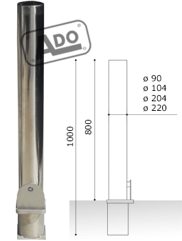 pilona extraible inoxidable diametro 100