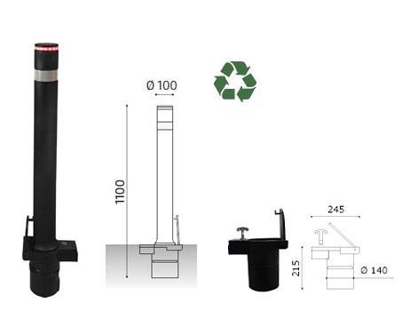 pilona luminosa a-eco leds extraible
