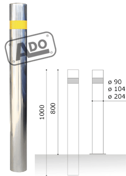 pilona fija inoxidable diametro 100