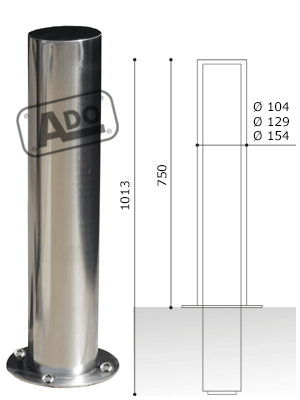 pilona seguridad circular inox