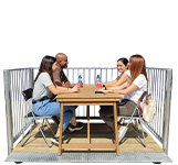 Parklets plataformas urbanas modulares para terrazas bares colegios