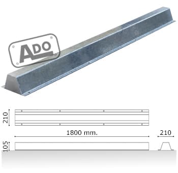 Tope de Parking de 200x15x10cm - 1076a - Metálicas Julio Garcia, S.L.