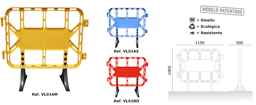 vallas plastico locker 1 m