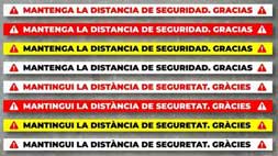 Vinilo suelo mantenga la distancia de seguridad