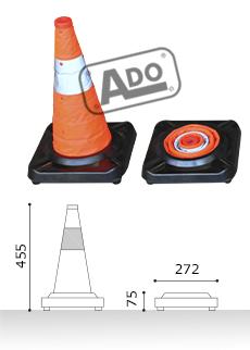 cono plegable de tela con base de caucho pequeño cono plegable de tela con base de caucho pequeño