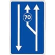 señal de trafico Carriles reservados para el trafico en funcion de la velocidad señalizada