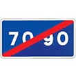 señal de trafico Fin de intervalo aconsejado de velocidades señal de trafico Fin de intervalo aconsejado de velocidades