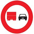 señal de trafico Adelantamiento prohibido para camiones